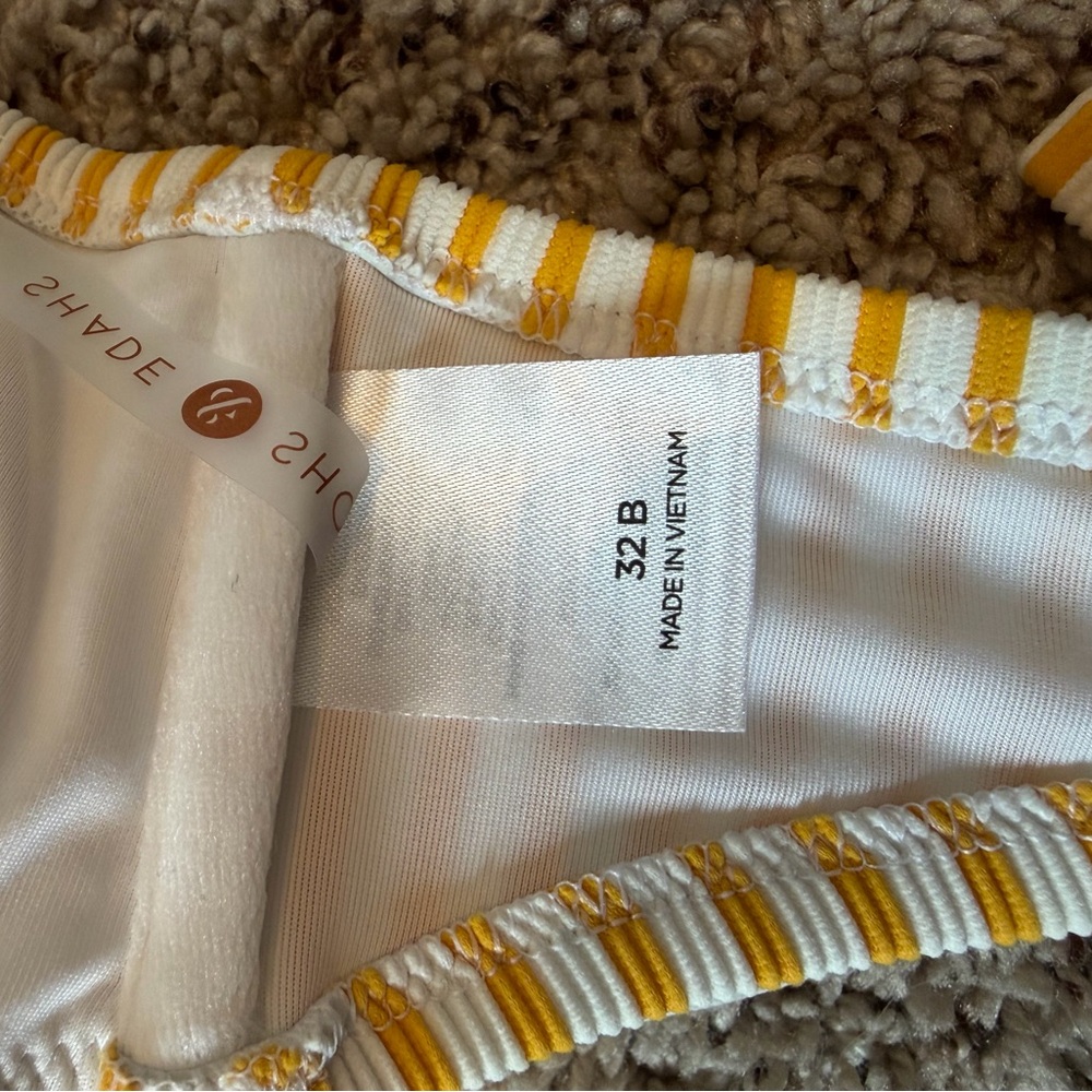 Shade & Shore Yellow and White Striped Bikini Set - Picture 4 of 4